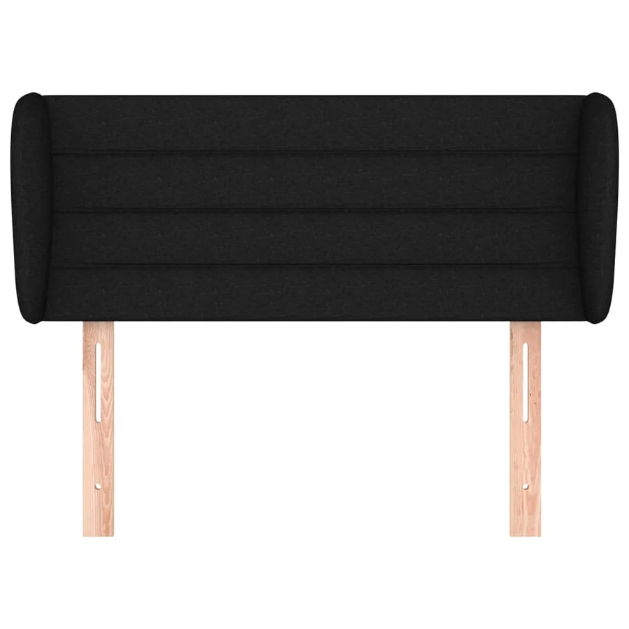 Tête de lit avec oreilles Noir 93x23x78/88 cm Tissu - 3