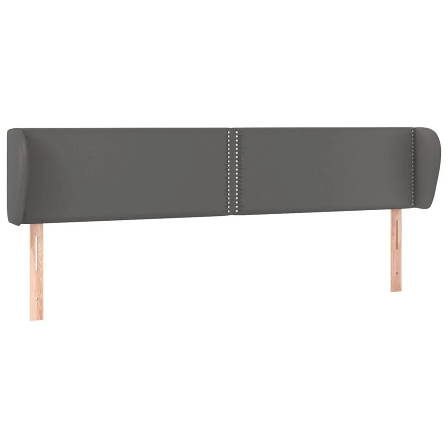 Tête de lit avec oreilles Gris 183x23x78/88 cm Similicuir - 2