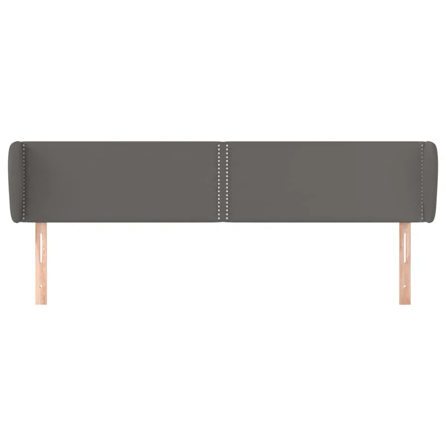 Tête de lit avec oreilles Gris 183x23x78/88 cm Similicuir - 3