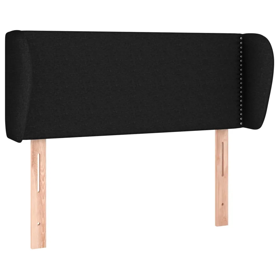Tête de lit avec oreilles Noir 103x23x78/88 cm Tissu - 2