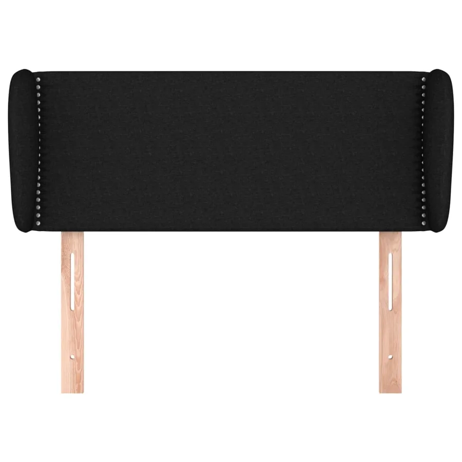 Tête de lit avec oreilles Noir 103x23x78/88 cm Tissu - 3