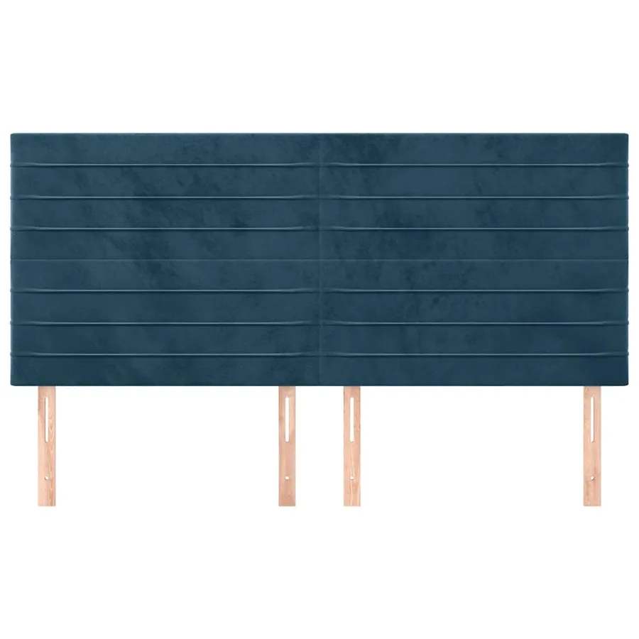 Tête de lit Bleu foncé 200 x 5 x 118/128 cm Velours - 3