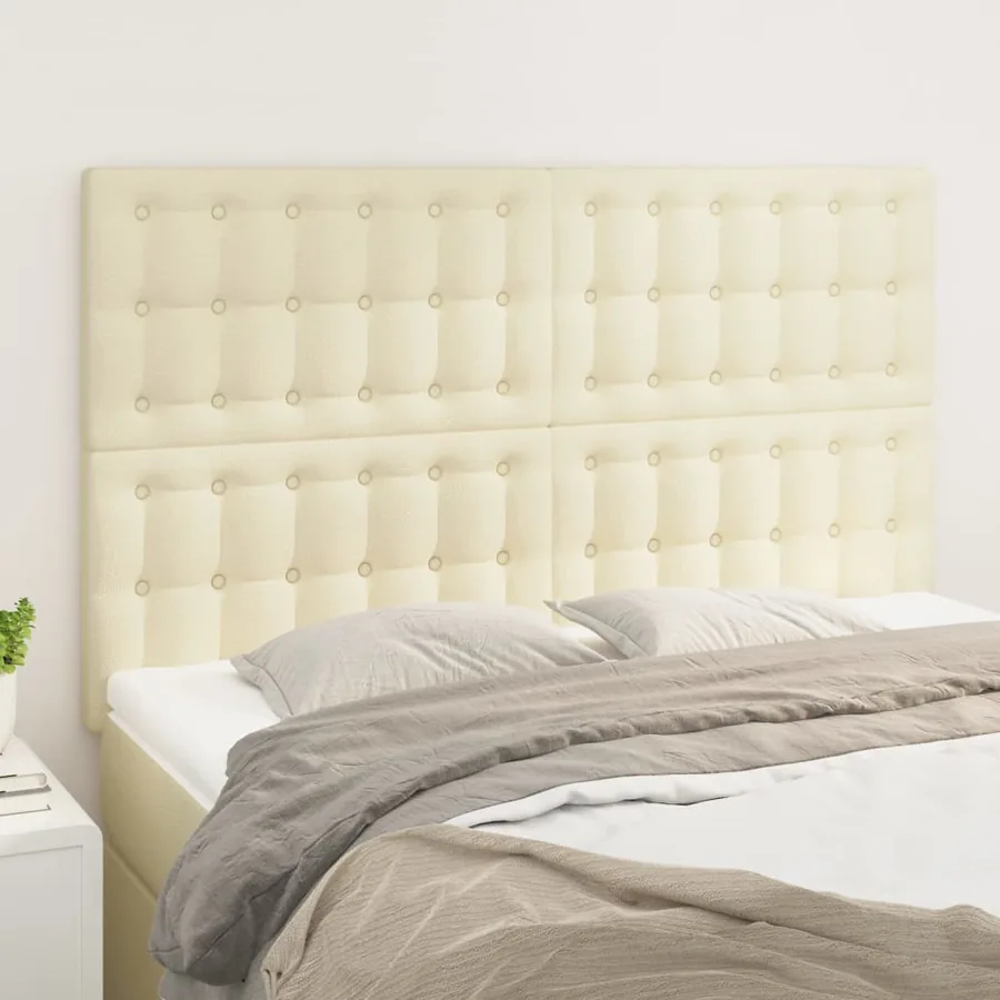 Tête de lit Crème 144x5x118/128 cm Similicuir