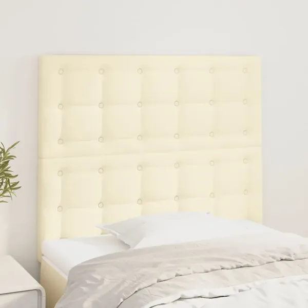Tête de lit Crème 100x5x118/128 cm Similicuir