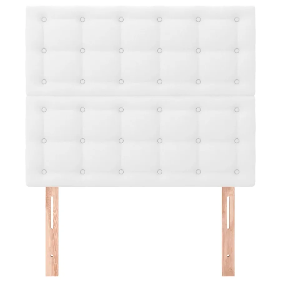 Tête de lit blanche 90 x 5 x 118/128 cm similicuir - 3