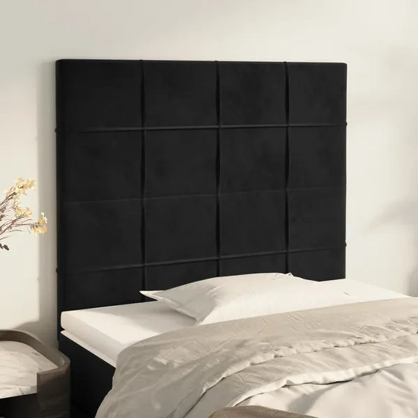Tête de lit Noir 100x5x118/128 cm Velours
