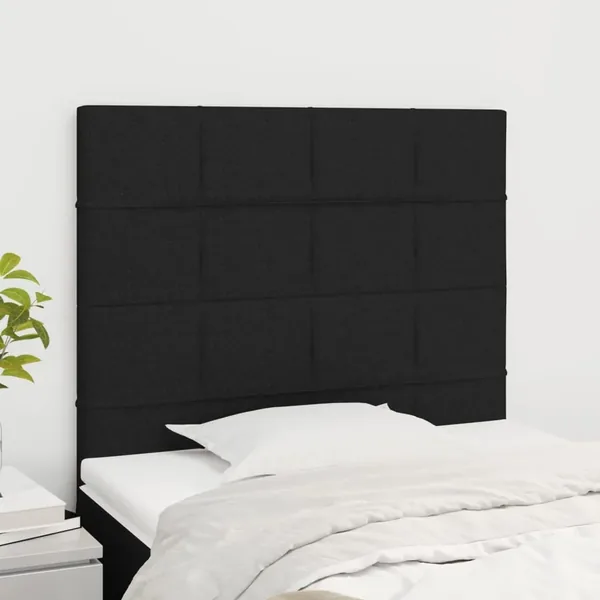 Tête de lit Noir 80x5x118/128 cm Tissu