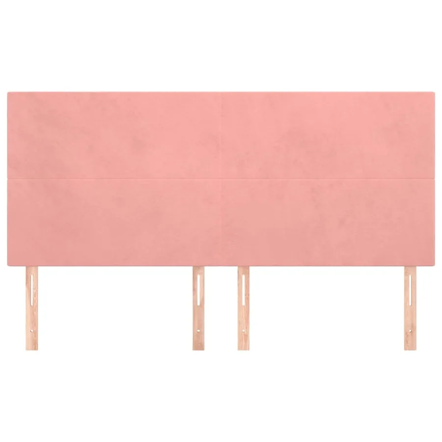Tête de lit Rose 200x5x118/128 cm Velours - 3