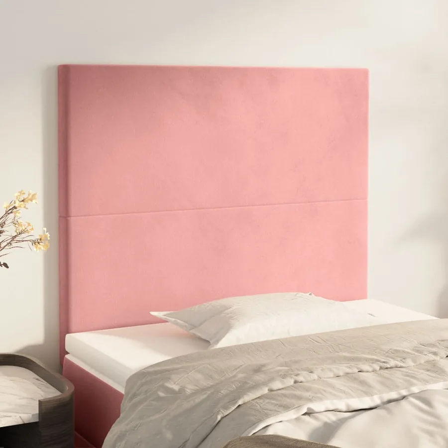Tête de lit Rose 80x5x118/128 cm Velours