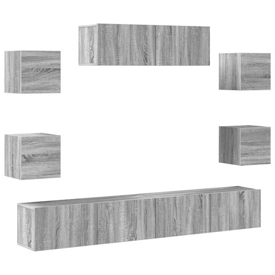 Ensemble de meubles TV 7 pcs Sonoma gris Bois d'ingénierie - 2