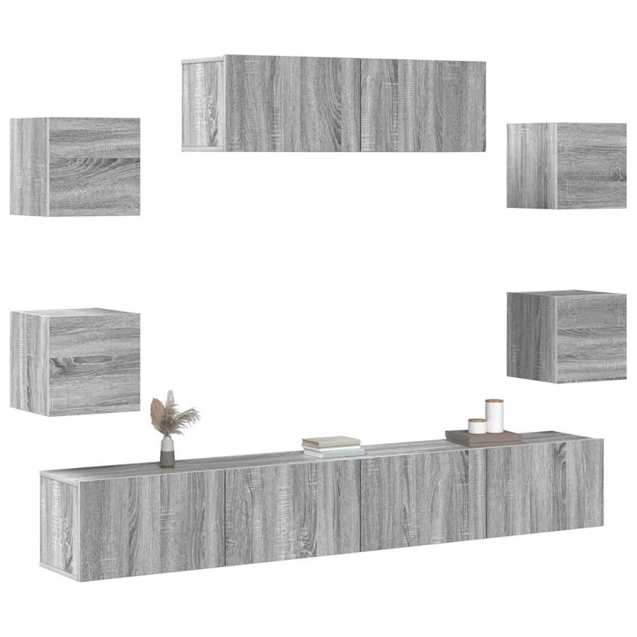 Ensemble de meubles TV 7 pcs Sonoma gris Bois d'ingénierie - 7