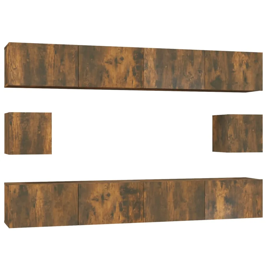 Ensemble de meubles TV 6 pcs Chêne fumé Bois d'ingénierie - 2