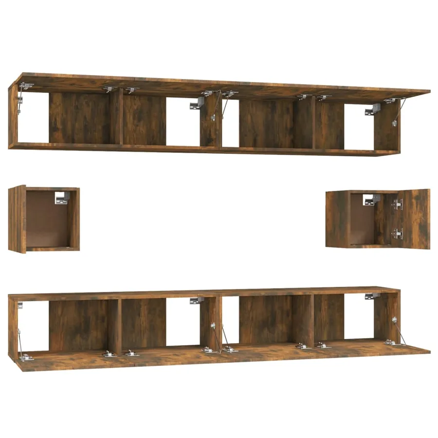 Ensemble de meubles TV 6 pcs Chêne fumé Bois d'ingénierie - 5