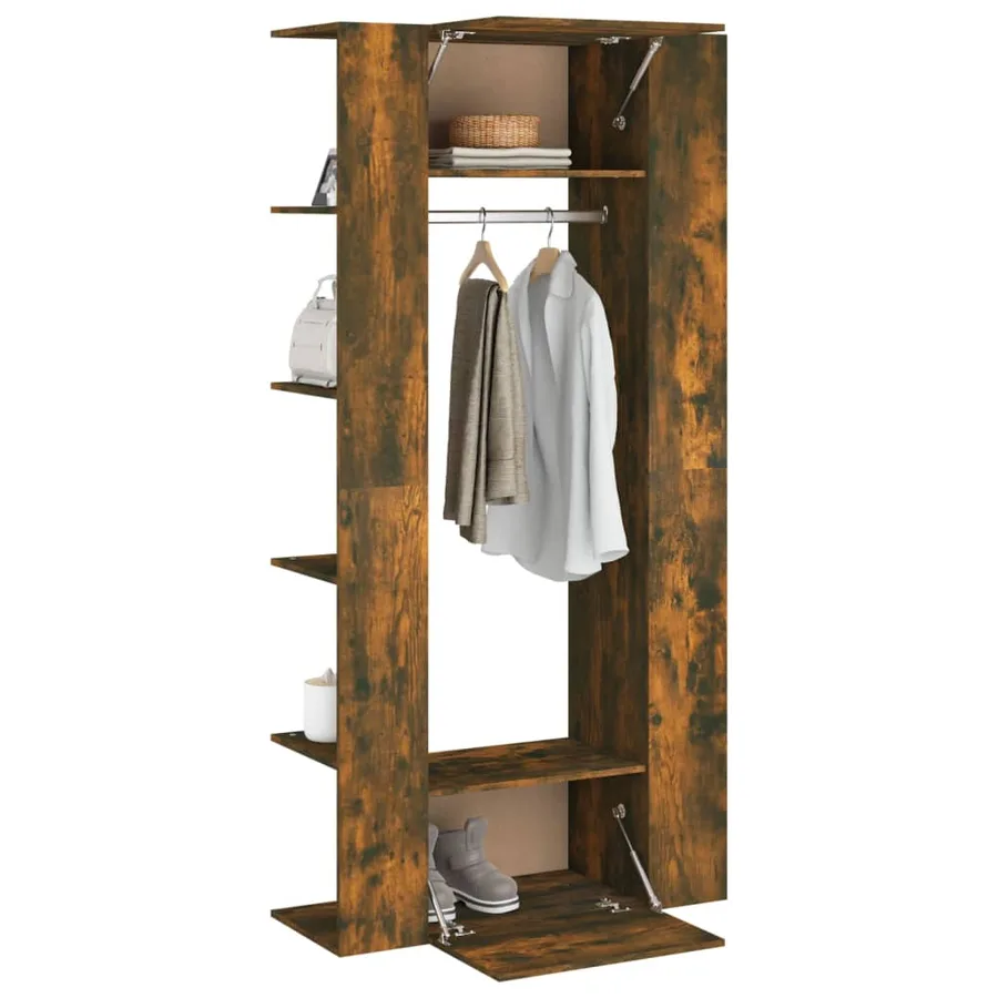 Armoires de couloir 2 pcs chêne fumé bois d'ingénierie - 5