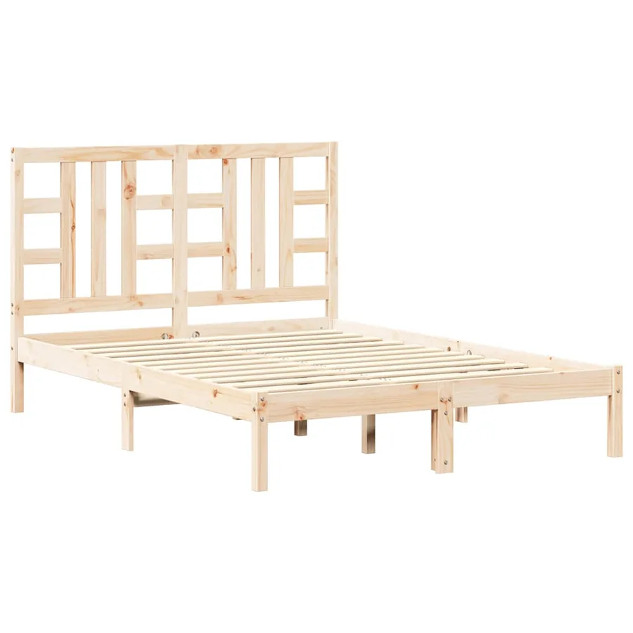 Cadre de lit sans matelas 135x190 cm bois massif - 2