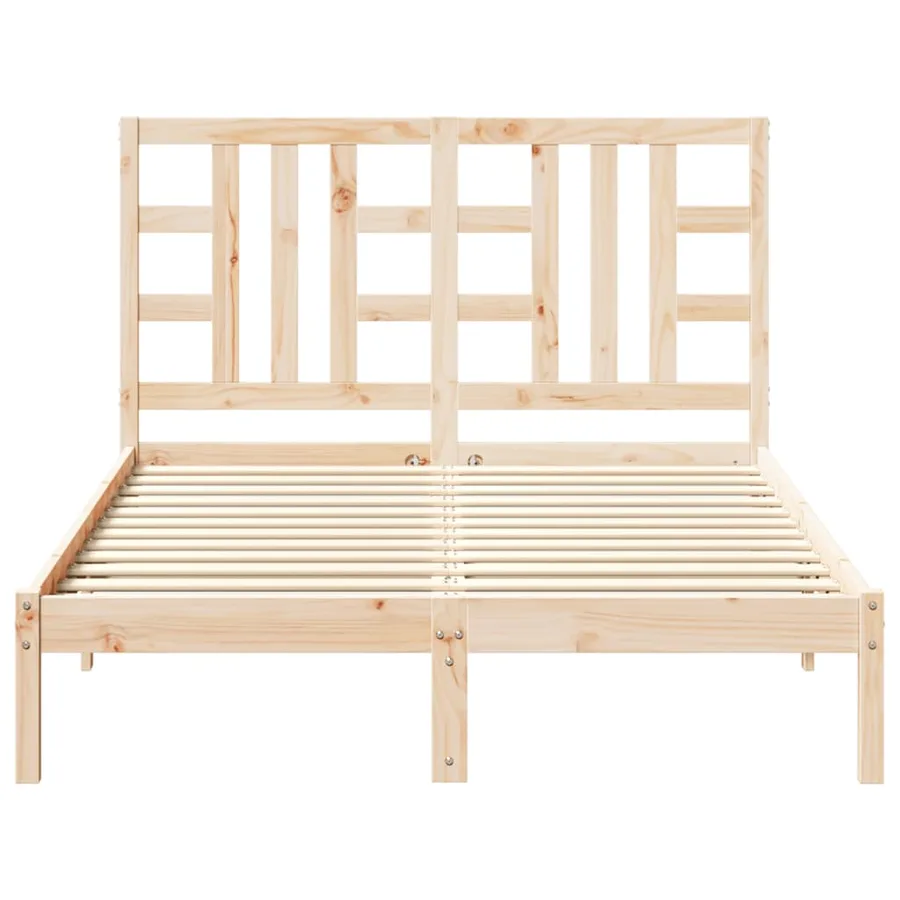 Cadre de lit sans matelas 135x190 cm bois massif - 5