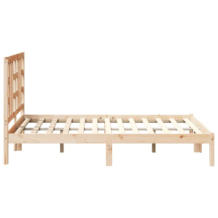 Cadre de lit sans matelas 135x190 cm bois massif - 6