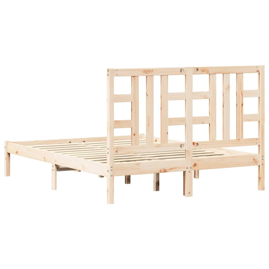 Cadre de lit sans matelas 135x190 cm bois massif - 7