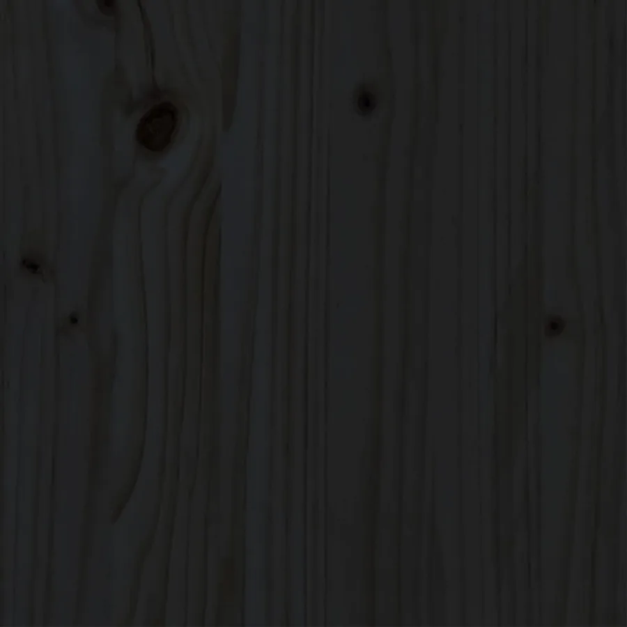 Cadre de lit sans matelas noir bois massif 140x190 cm - 5