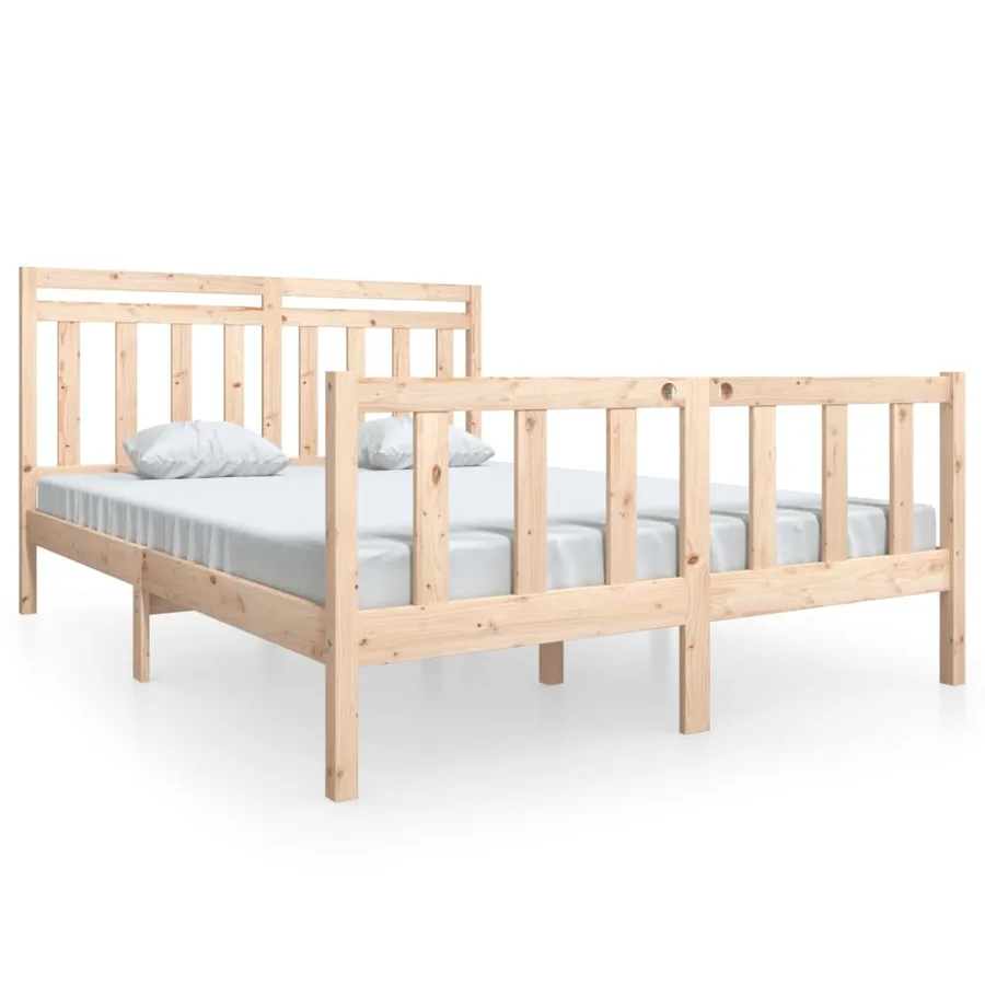 Cadre de lit sans matelas bois massif 160x200 cm - 2