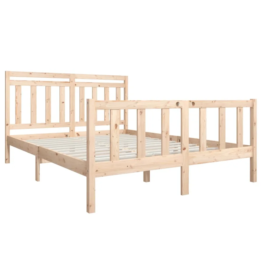 Cadre de lit sans matelas bois massif 160x200 cm - 3