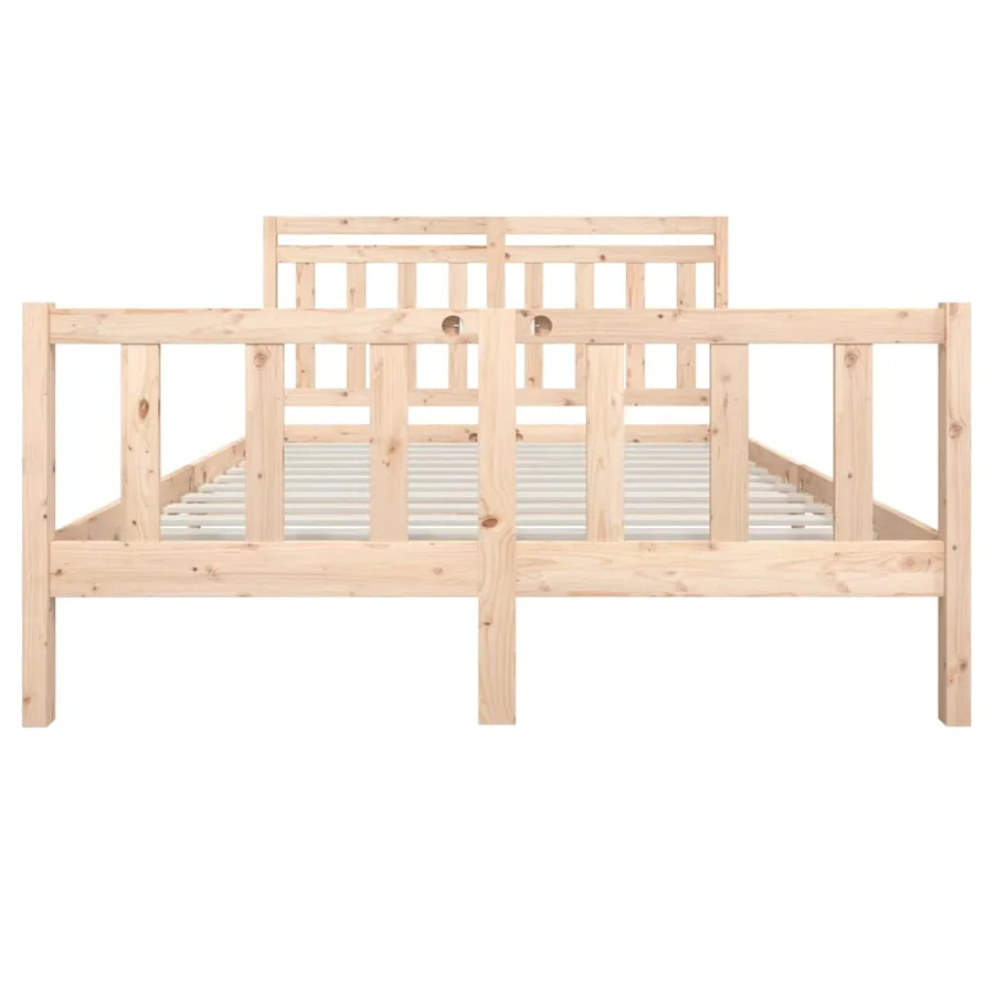 Cadre de lit sans matelas bois massif 160x200 cm - 4