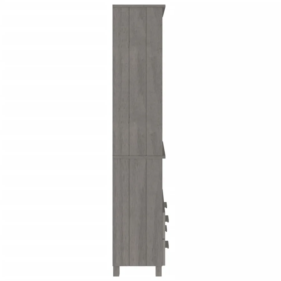Buffet HAMAR Bois massif de pin Gris clair - 4