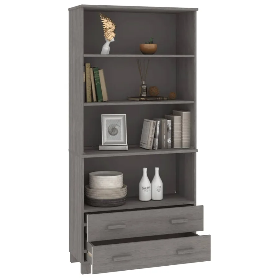 Buffet HAMAR Bois massif de pin Gris clair - 6