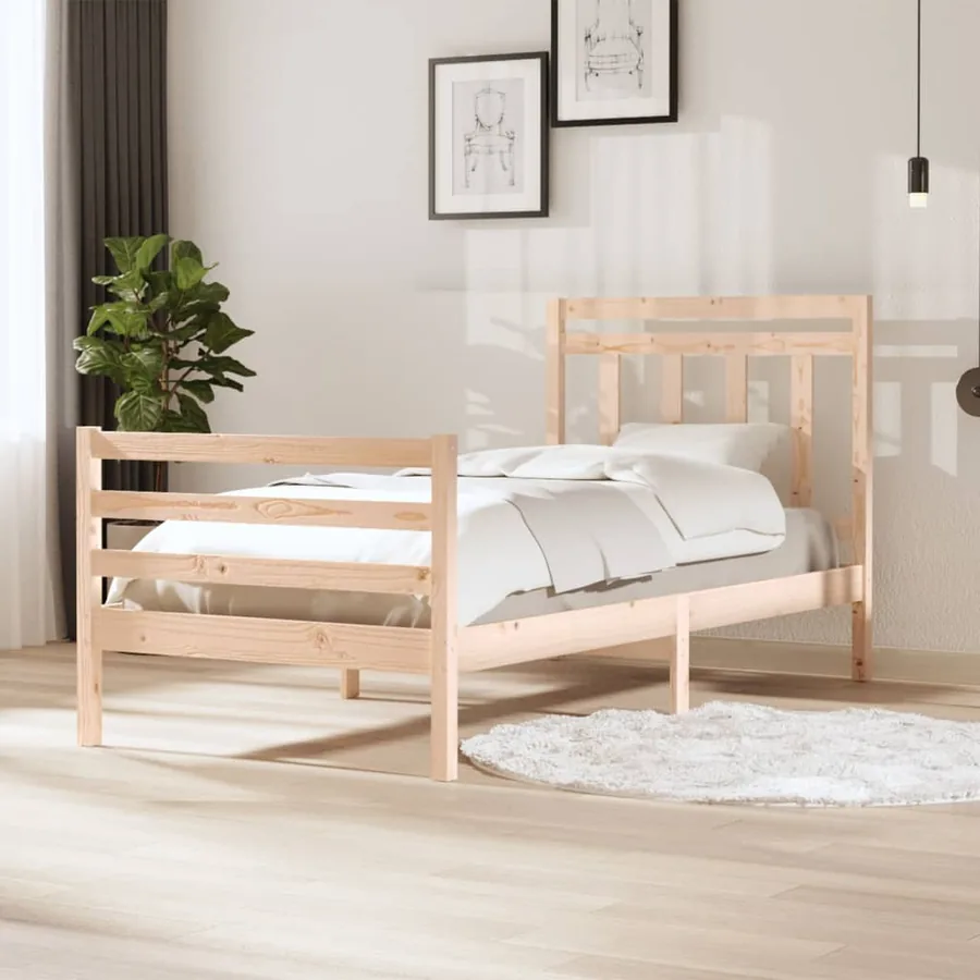 Cadre de lit sans matelas bois massif 100x200 cm