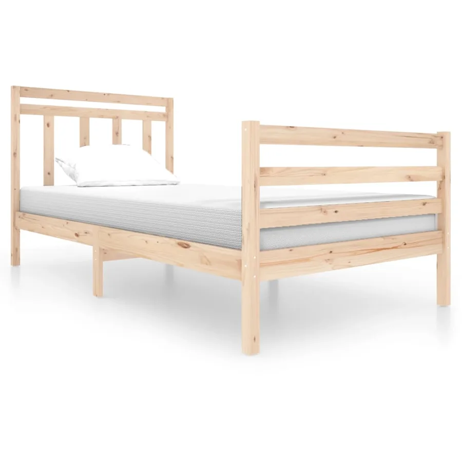 Cadre de lit sans matelas bois massif 100x200 cm - 2