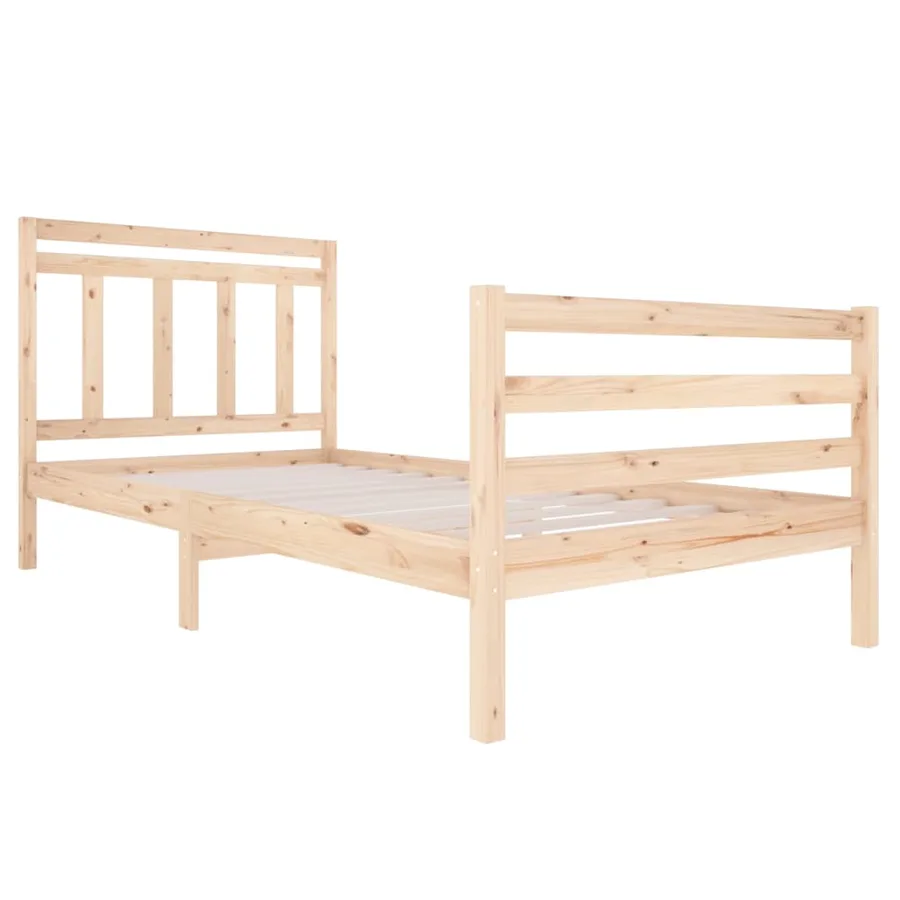 Cadre de lit sans matelas bois massif 100x200 cm - 3
