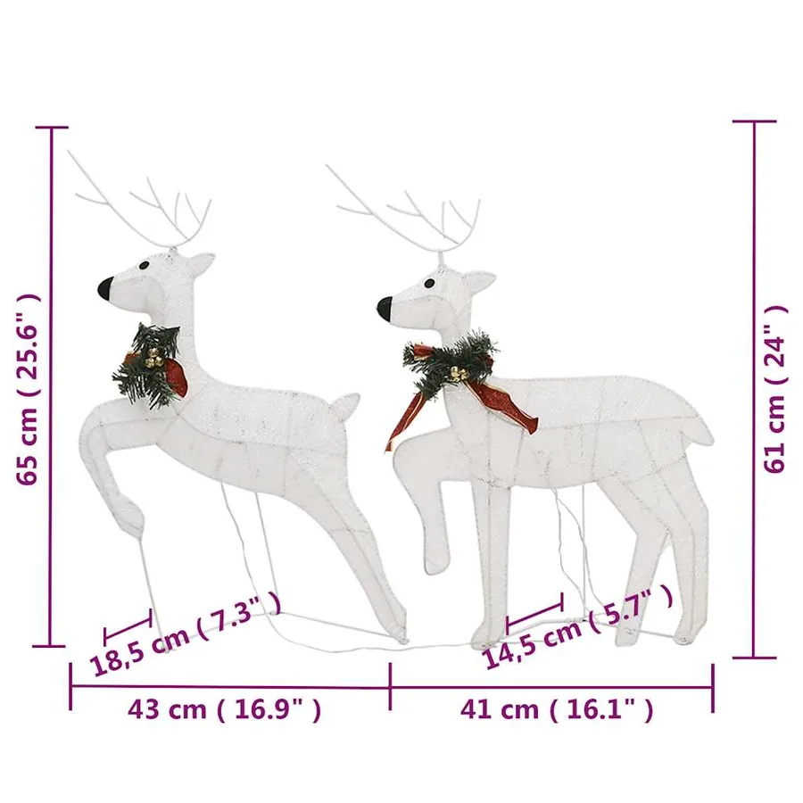 Décoration de Noël Renne et traîneau 140 LED extérieur blanc - 14