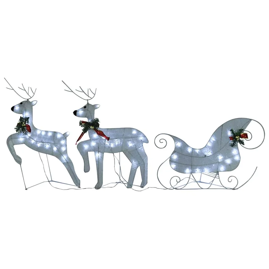 Décoration de Noël Renne et traîneau 140 LED extérieur blanc - 4