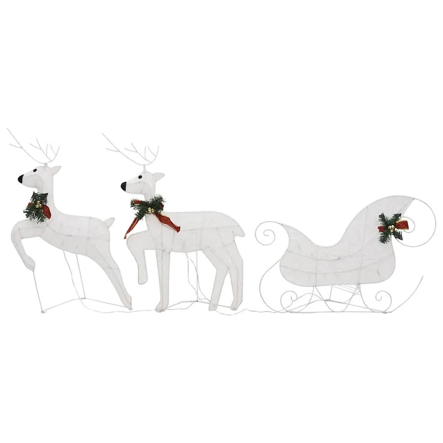 Décoration de Noël Renne et traîneau 140 LED extérieur blanc - 5