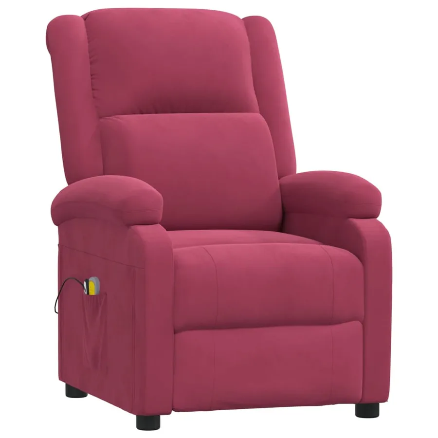 Fauteuil électrique de massage Bordeaux Velours - 3