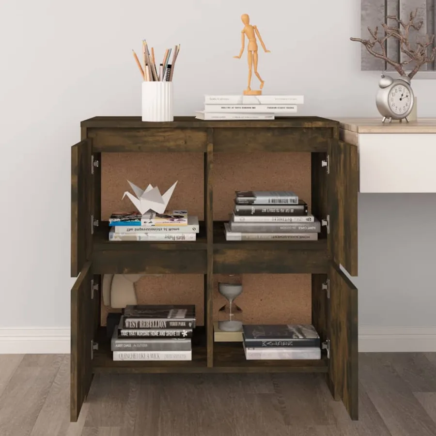Buffets 2 pcs Chêne fumé 70x41x75 cm Bois d'ingénierie - 10