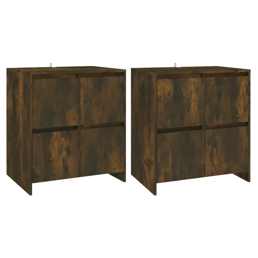 Buffets 2 pcs Chêne fumé 70x41x75 cm Bois d'ingénierie - 2
