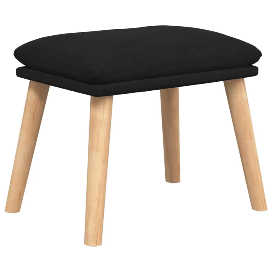 Chaise de relaxation avec repose-pied Noir Tissu - 5