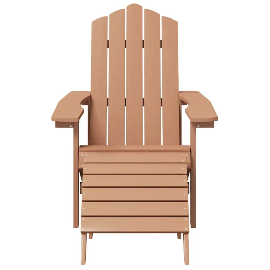 Chaises de jardin Adirondack repose-pied et table PEHD Marron - 4