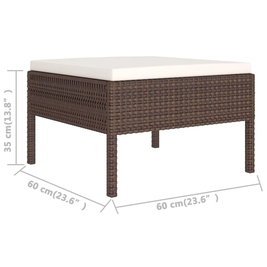 Salon de jardin 7 pcs avec coussins Résine tressée Marron - 6