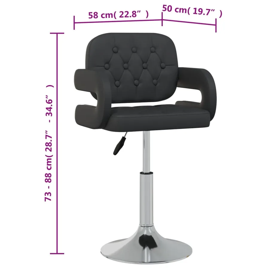 Chaises pivotantes à manger lot de 6 noir similicuir - 9