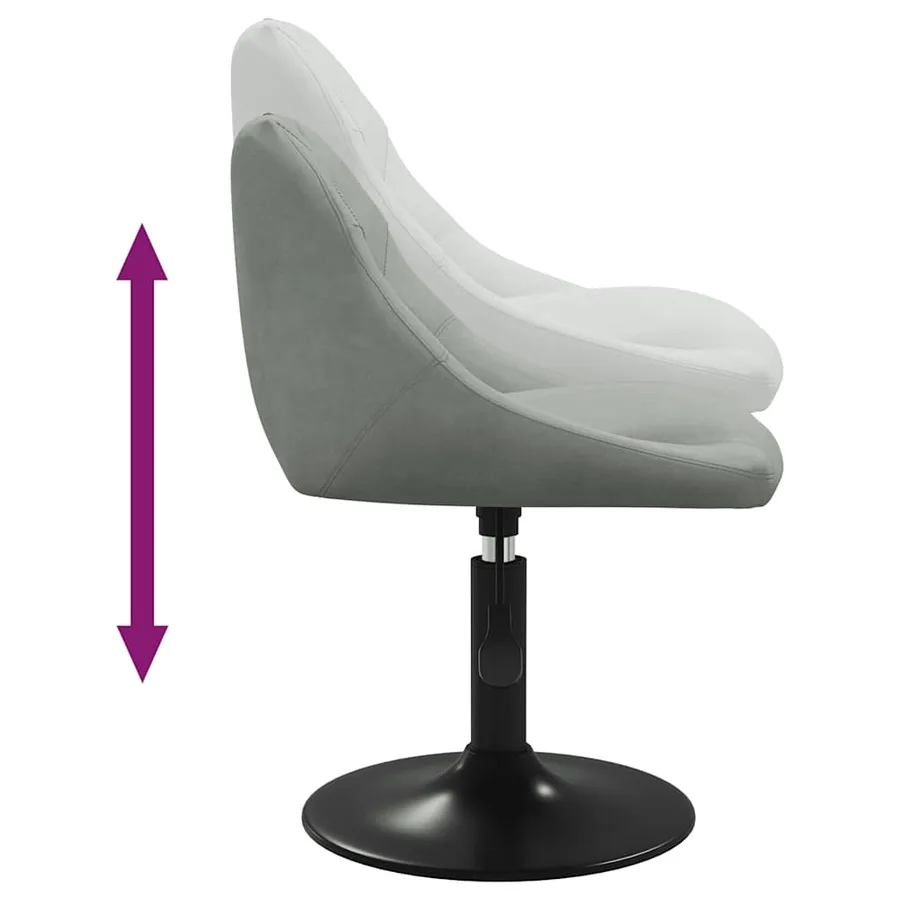 Chaises pivotantes à manger lot de 6 gris clair velours - 7