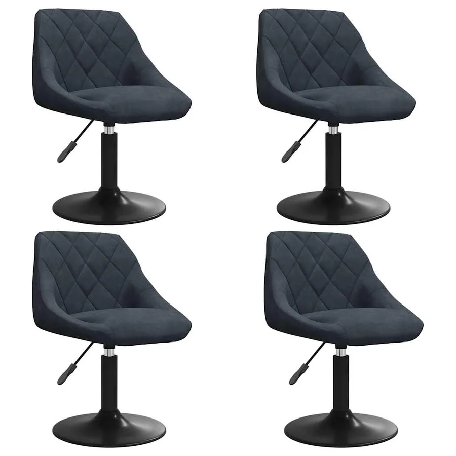 Chaises pivotantes à manger lot de 4 gris foncé velours - 2