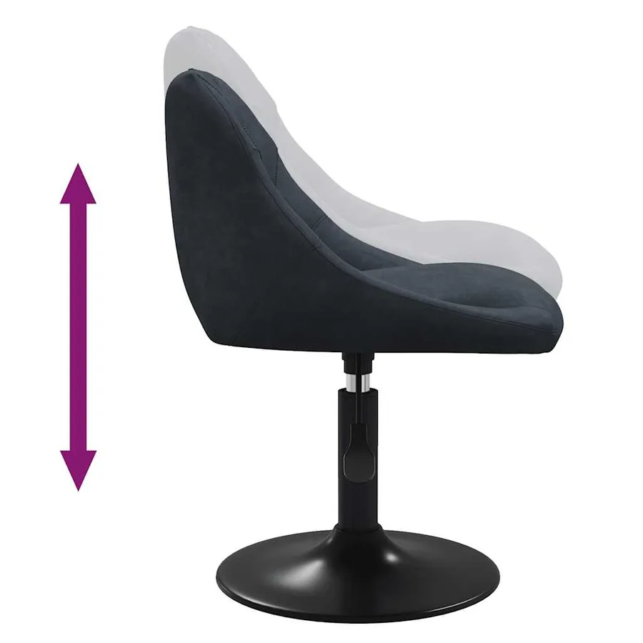 Chaises pivotantes à manger lot de 4 gris foncé velours - 7