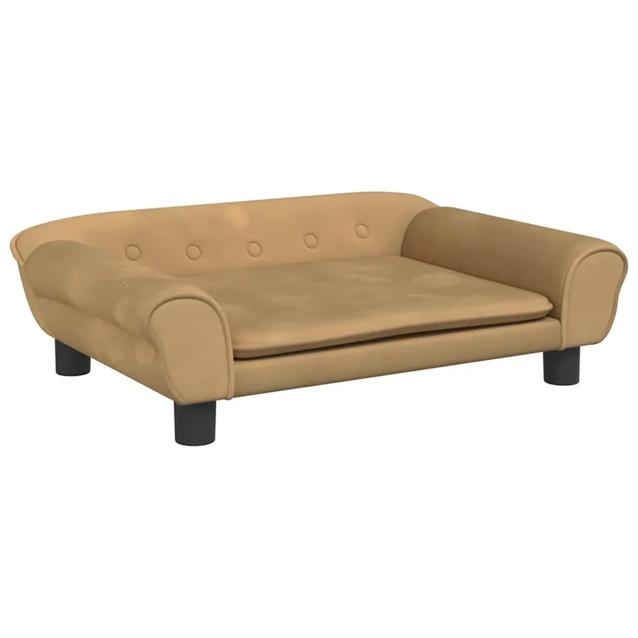 Lit pour chien marron 70x48x22 cm velours - 2