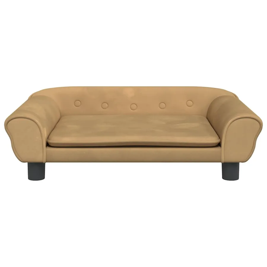 Lit pour chien marron 70x48x22 cm velours - 3