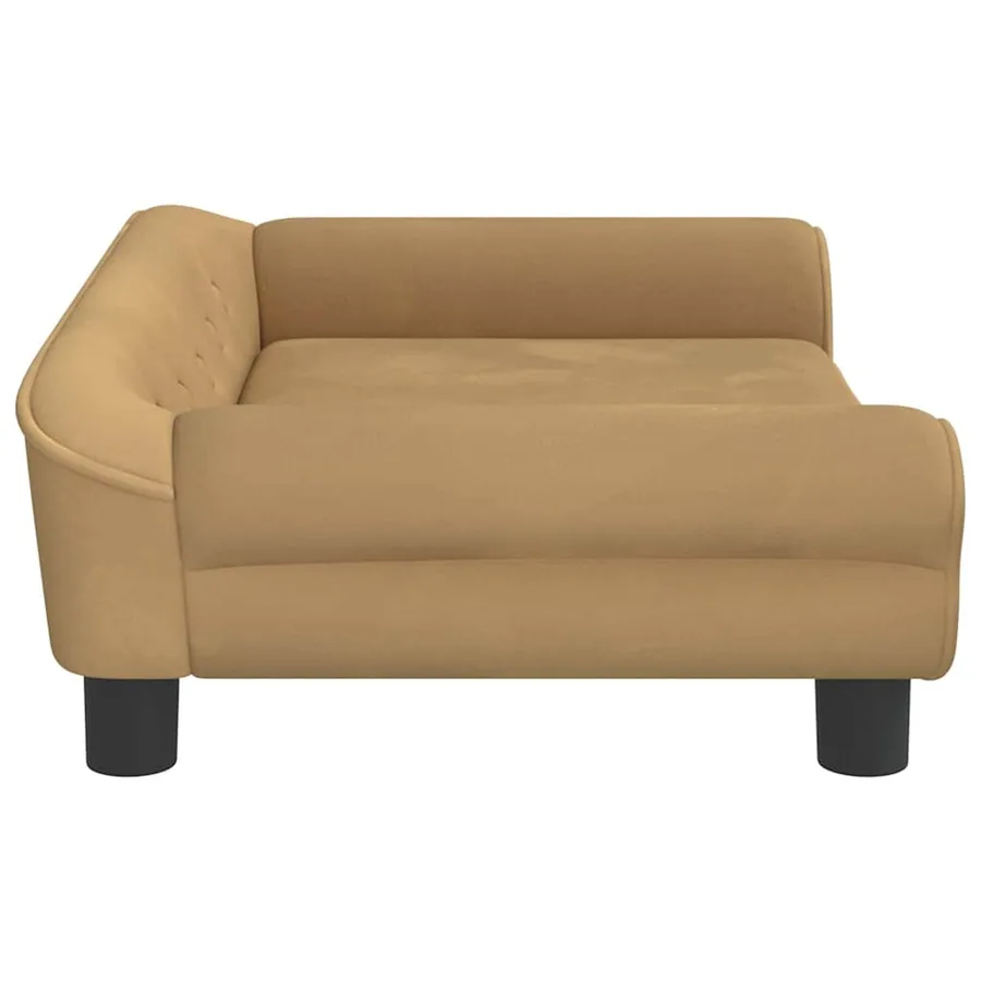 Lit pour chien marron 70x48x22 cm velours - 4