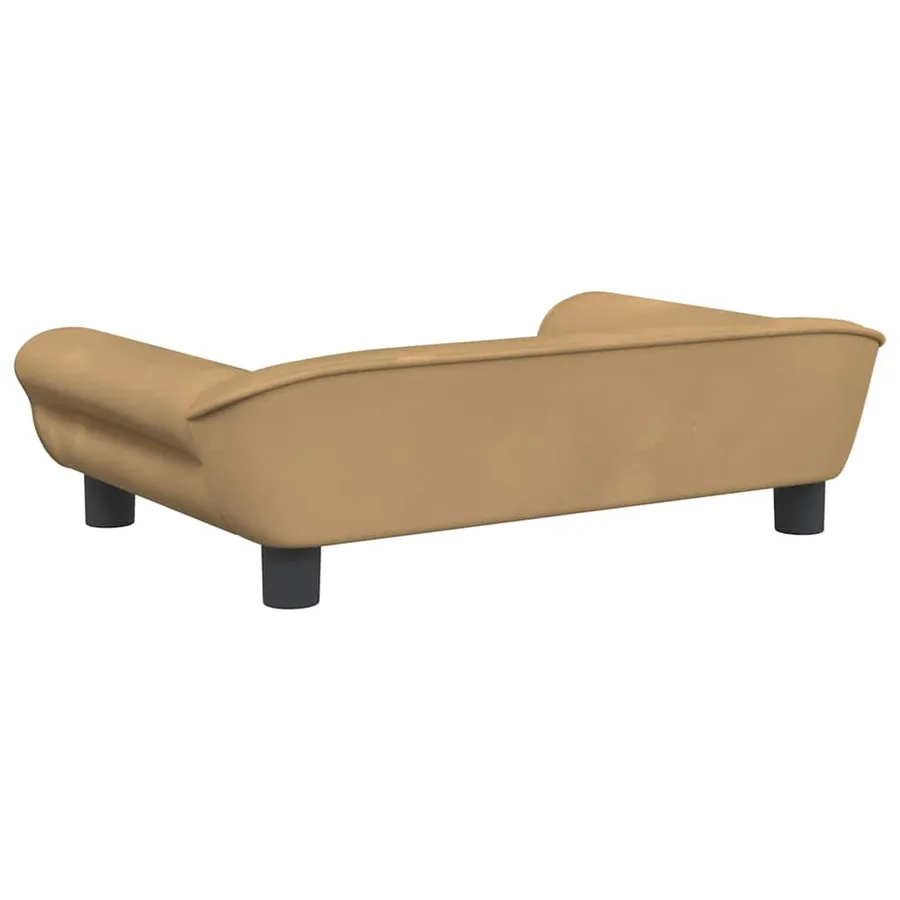 Lit pour chien marron 70x48x22 cm velours - 5