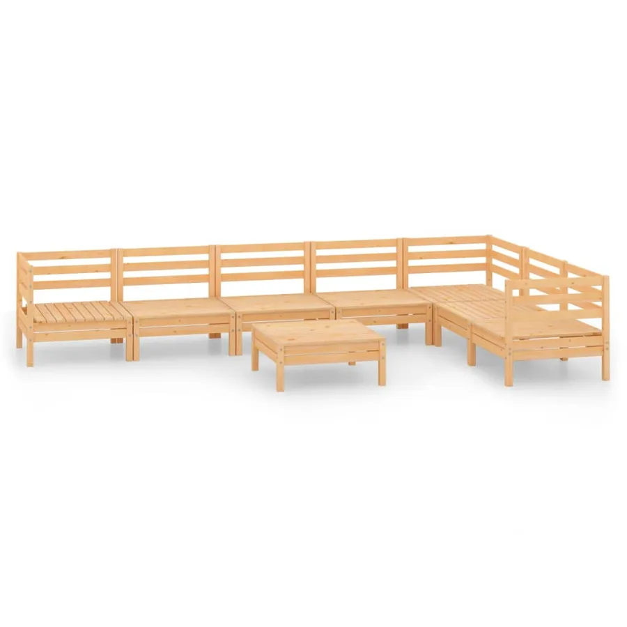 Salon de jardin 8 pcs Bois de pin massif - 2