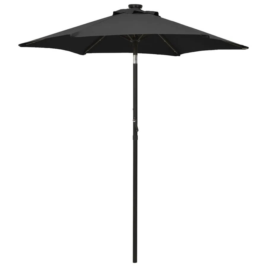 Parasol de jardin avec lumières LED noir 200x211 cm aluminium
